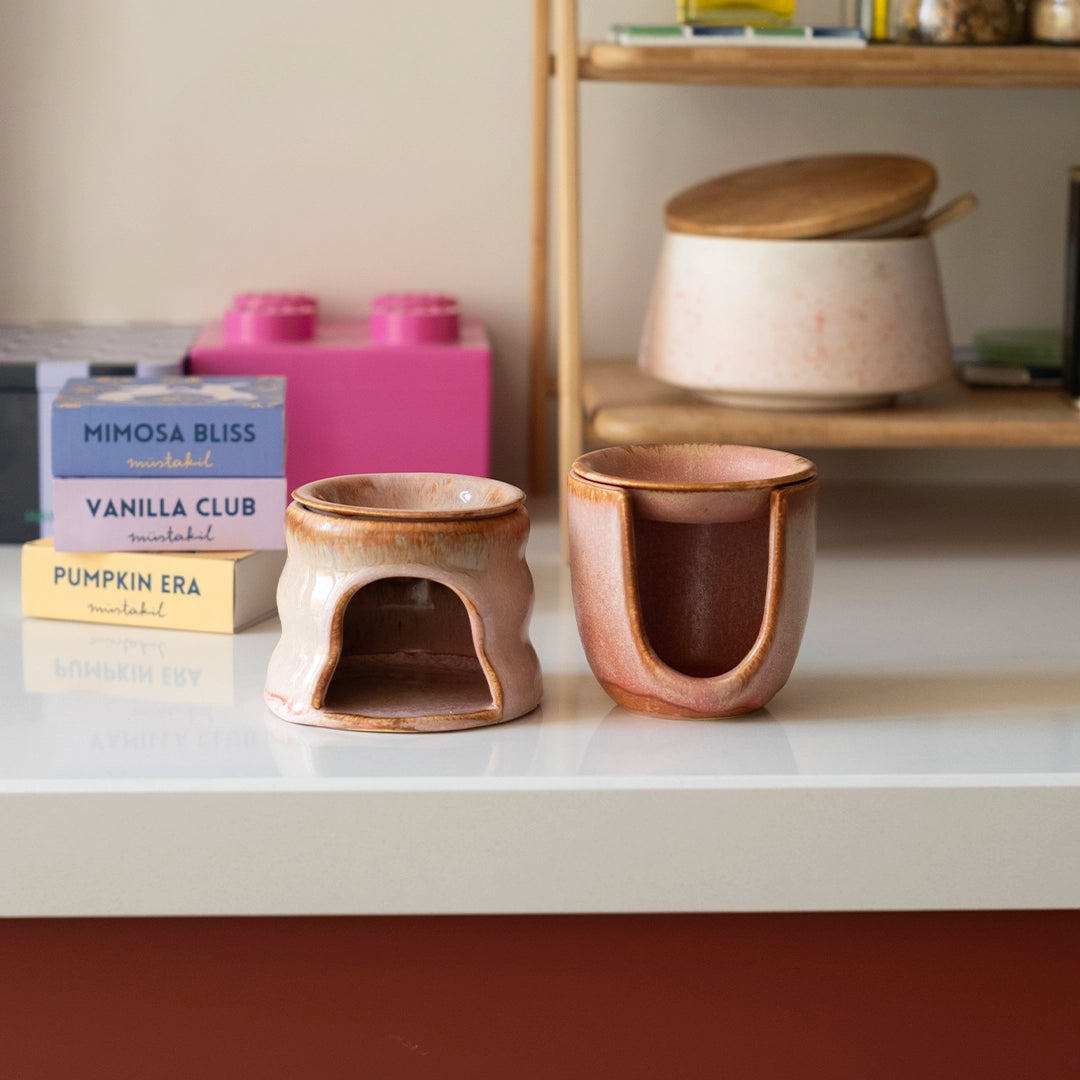 Stoneware Buhurdanlık - Gonca Pembe