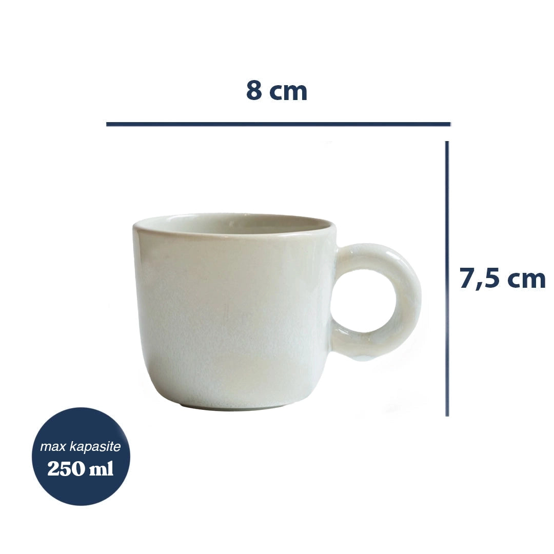 Stoneware Kupa - İnci Beyaz