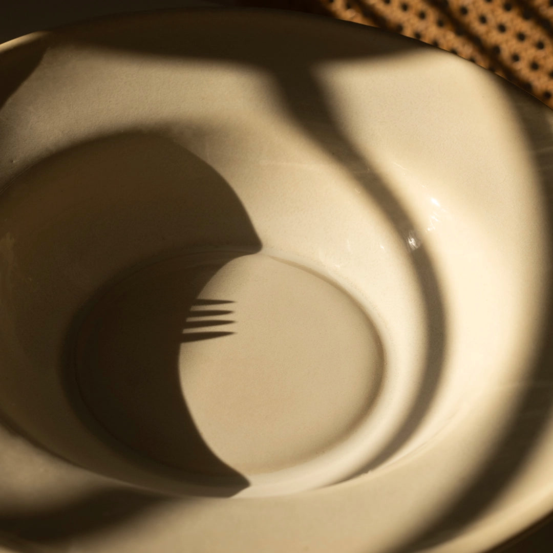 Stoneware Makarna Tabağı - İnci Beyaz