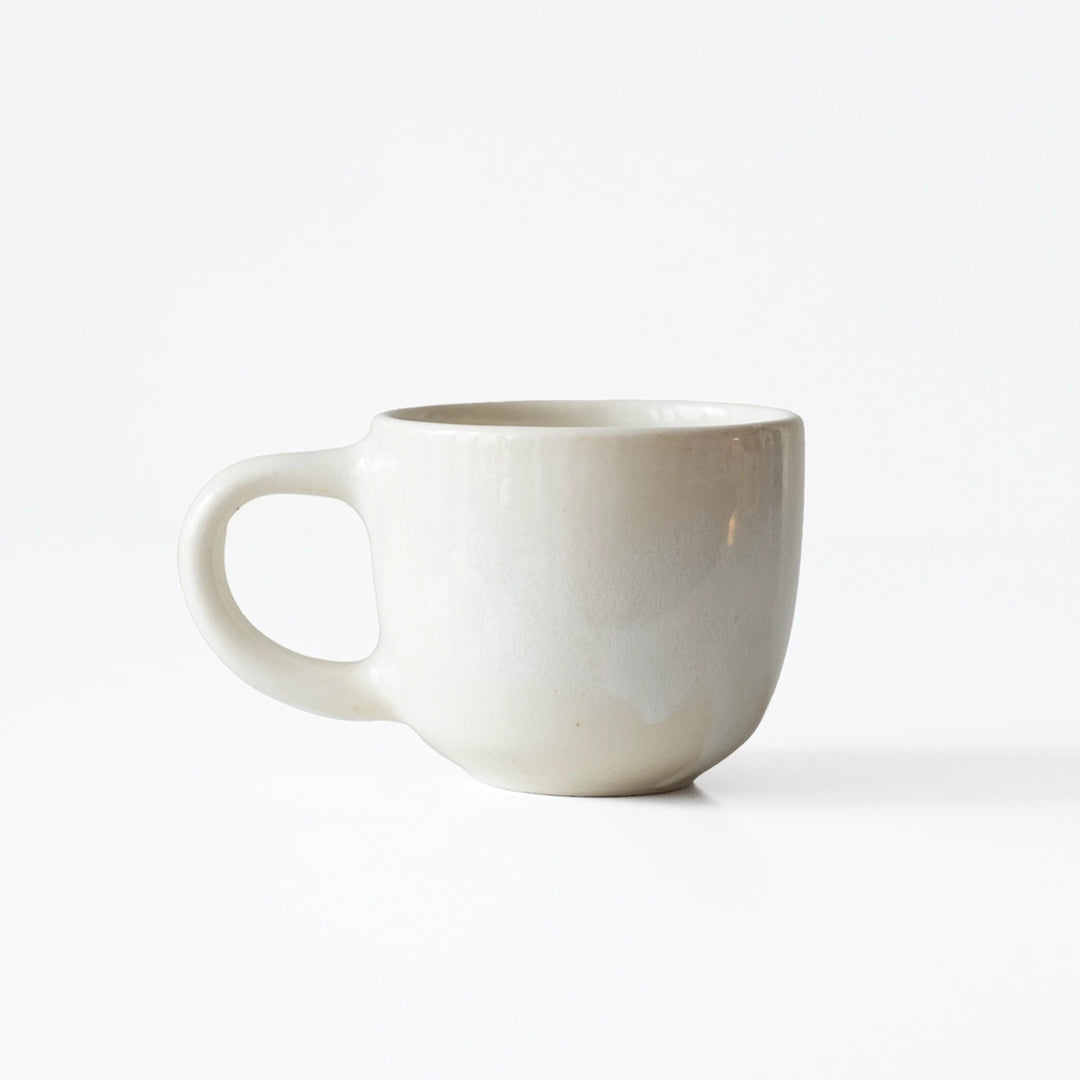 Stoneware Orta Boy Kupa - İnci Beyaz