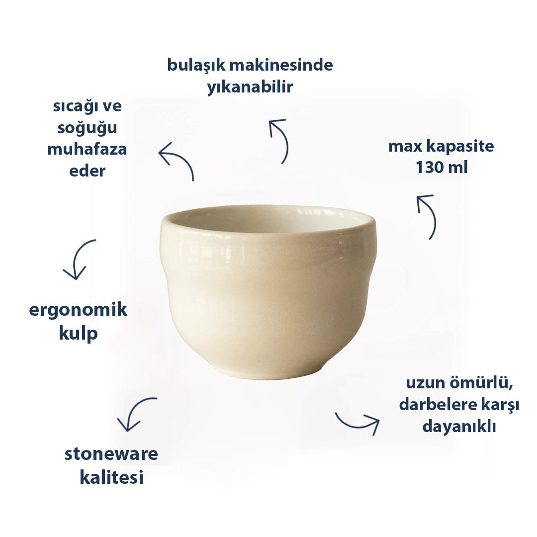 Stoneware Cortado Bardak - İnci Beyaz