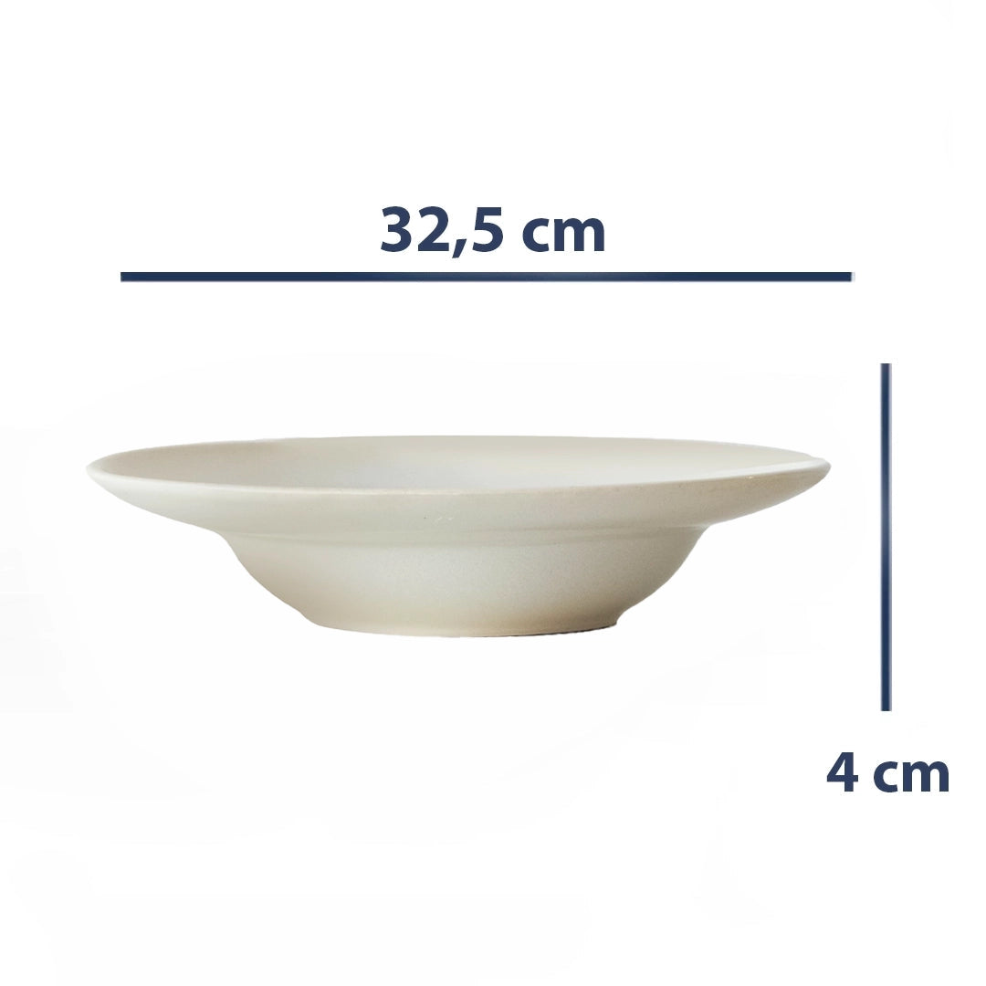 Stoneware Makarna Tabağı - İnci Beyaz