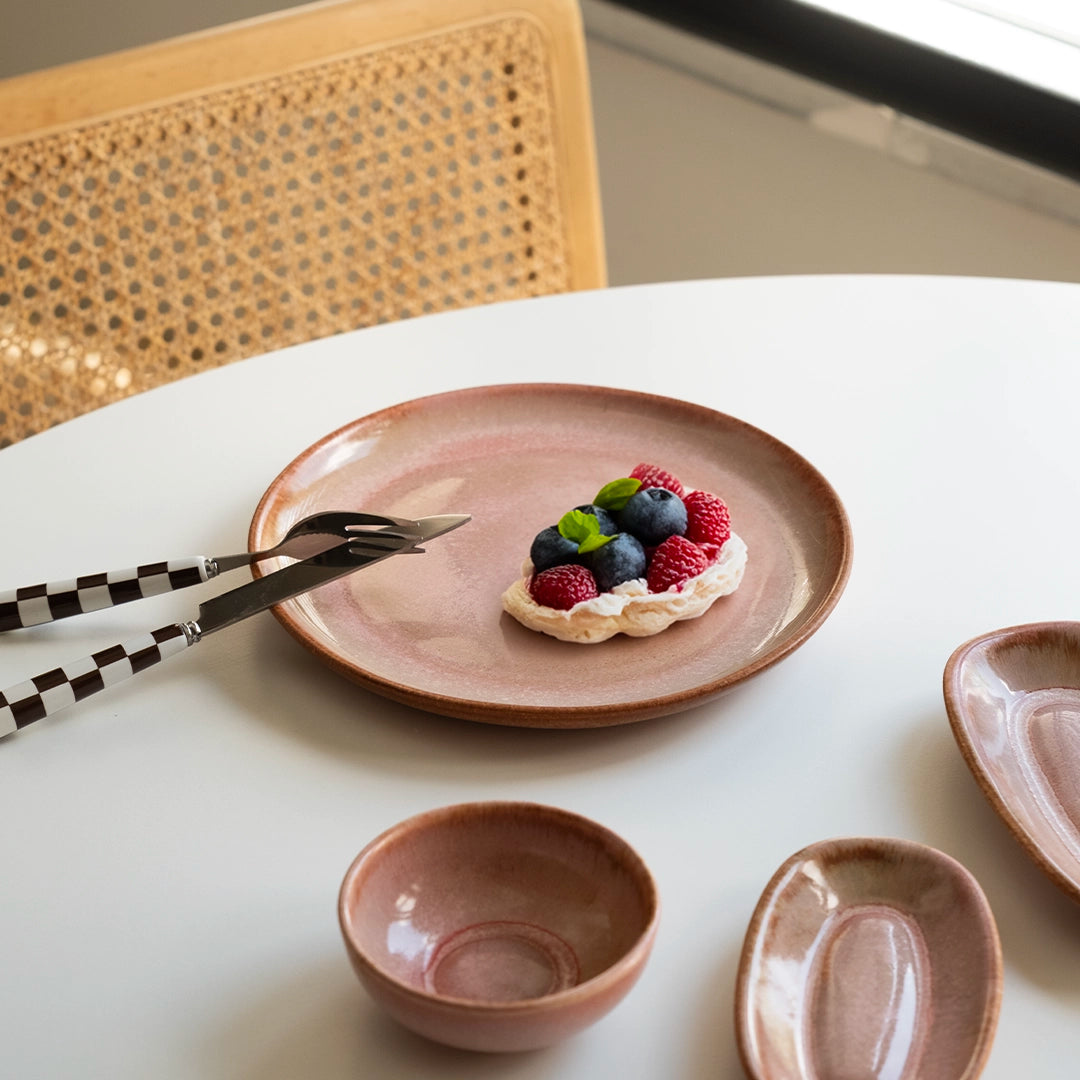 Stoneware Kahvaltı Tabağı - Gonca Pembe