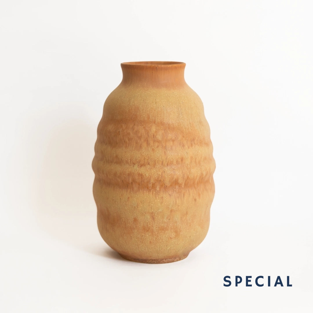 Stoneware Bombeli Vazo - Kahve