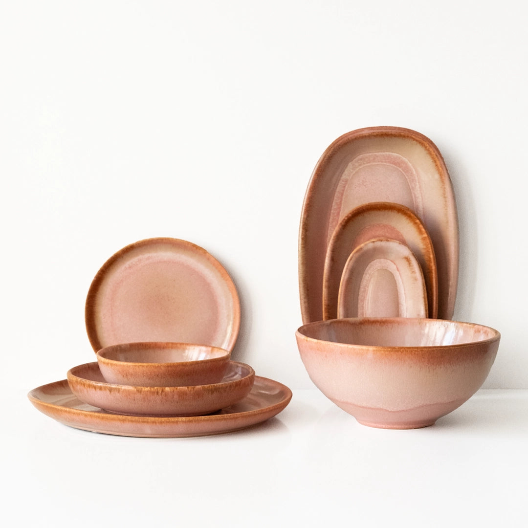 Çekirdek Aile Kayıklı Sofra Takımı - Gonca Pembe