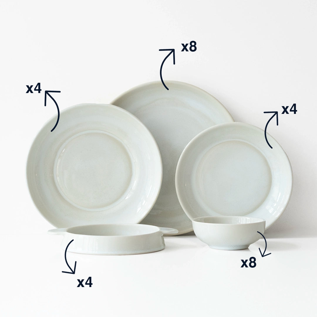 Kalabalık Sofralar Mezelikli Kahvaltı Takımı - İnci Beyaz