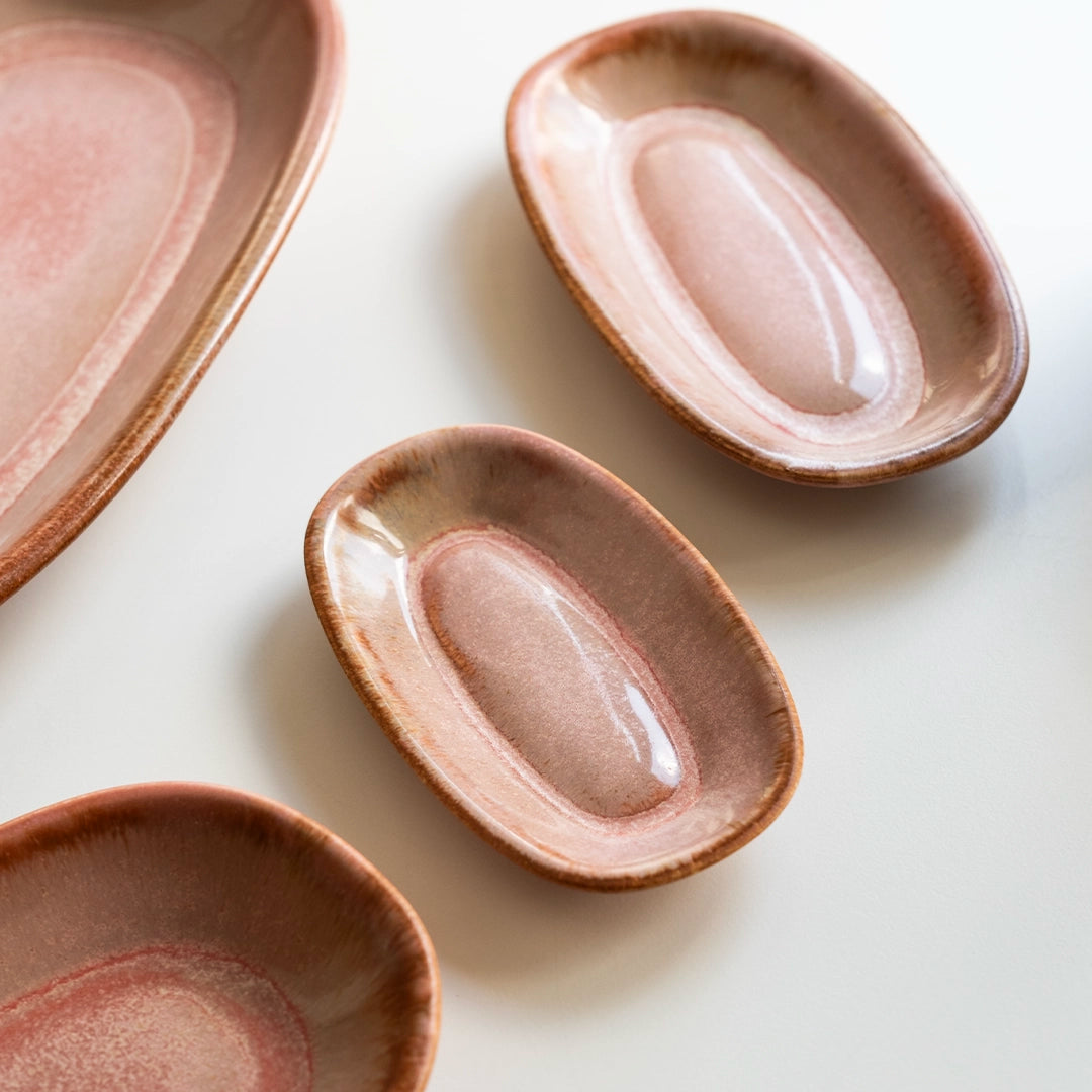 Stoneware Küçük Kayık Tabak - Gonca Pembe