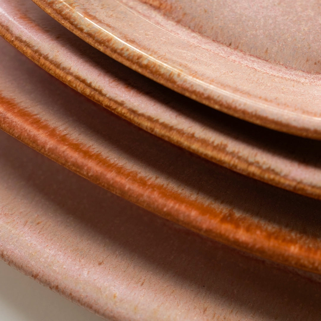 Stoneware Orta Kayık Tabak - Gonca Pembe