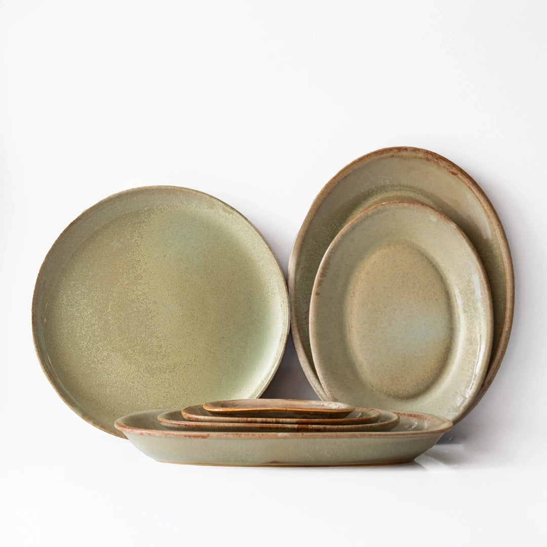 Çekirdek Aile Kayıklı Kahvaltı Takımı - Müdavim Yeşil