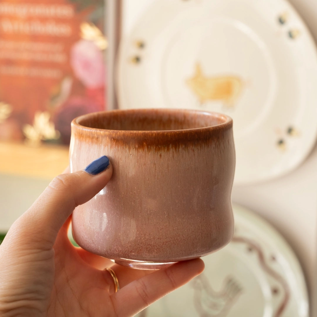 Stoneware Büyük Bardak - Gonca Pembe