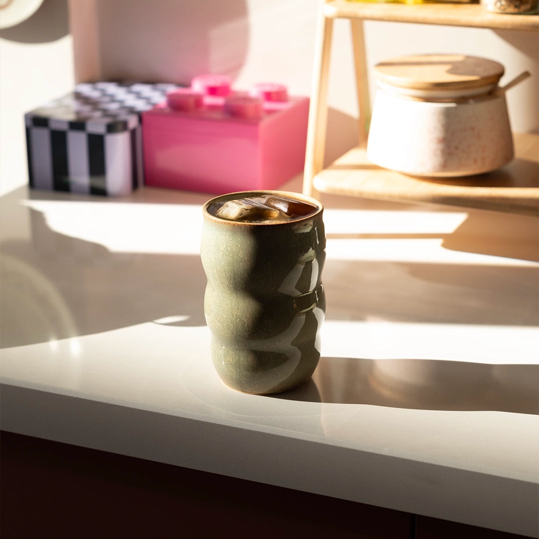 Stoneware Lungo Bardak - Müdavim Yeşil