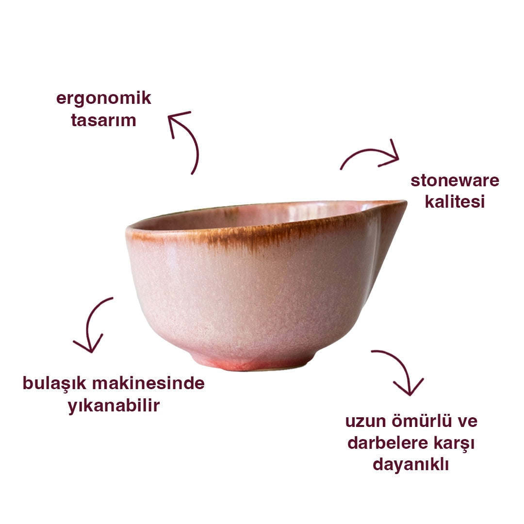 Stoneware Matcha Kasesi - Gonca Pembe