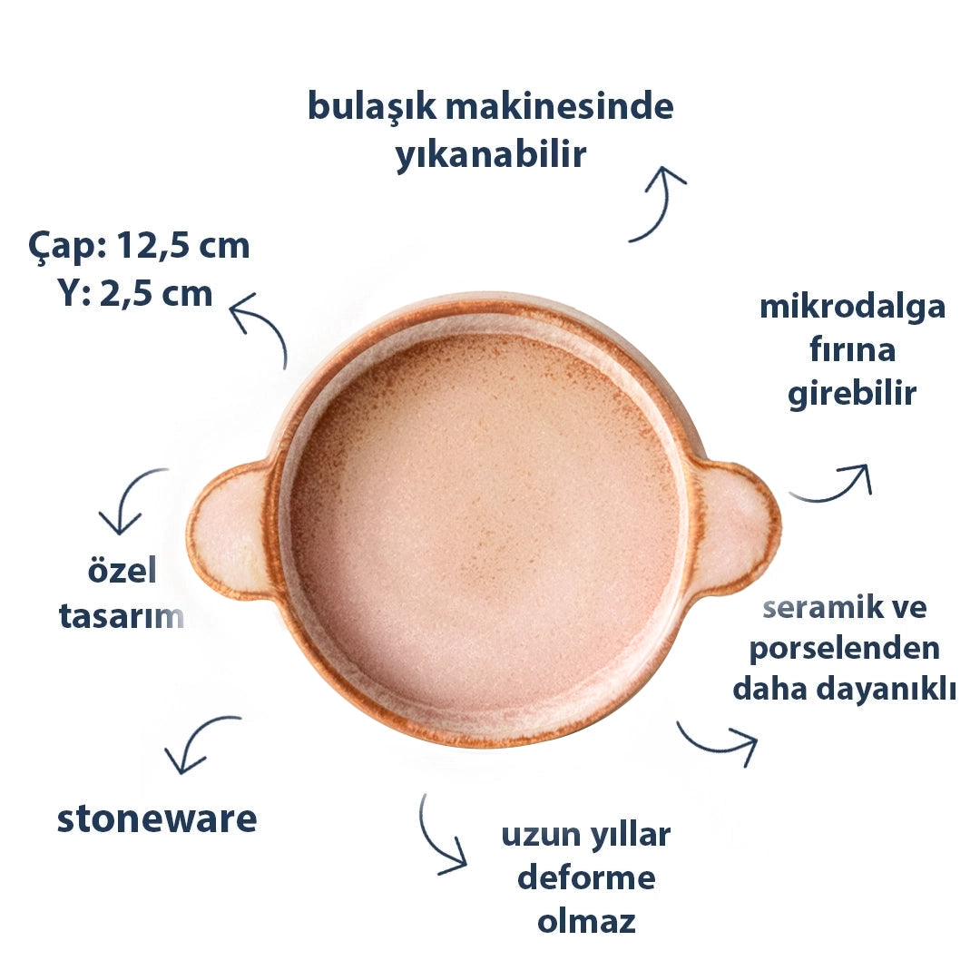 Stoneware Meze Tabağı - Gonca Pembe