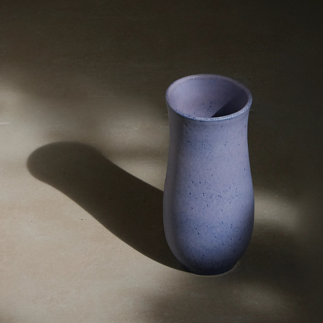 Stoneware Sütun Vazo - Mor