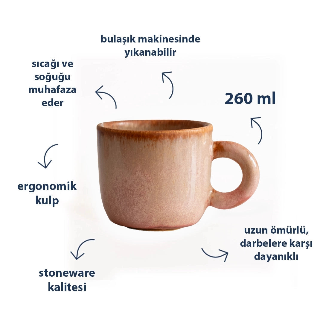 Stoneware Kupa - Gonca Pembe