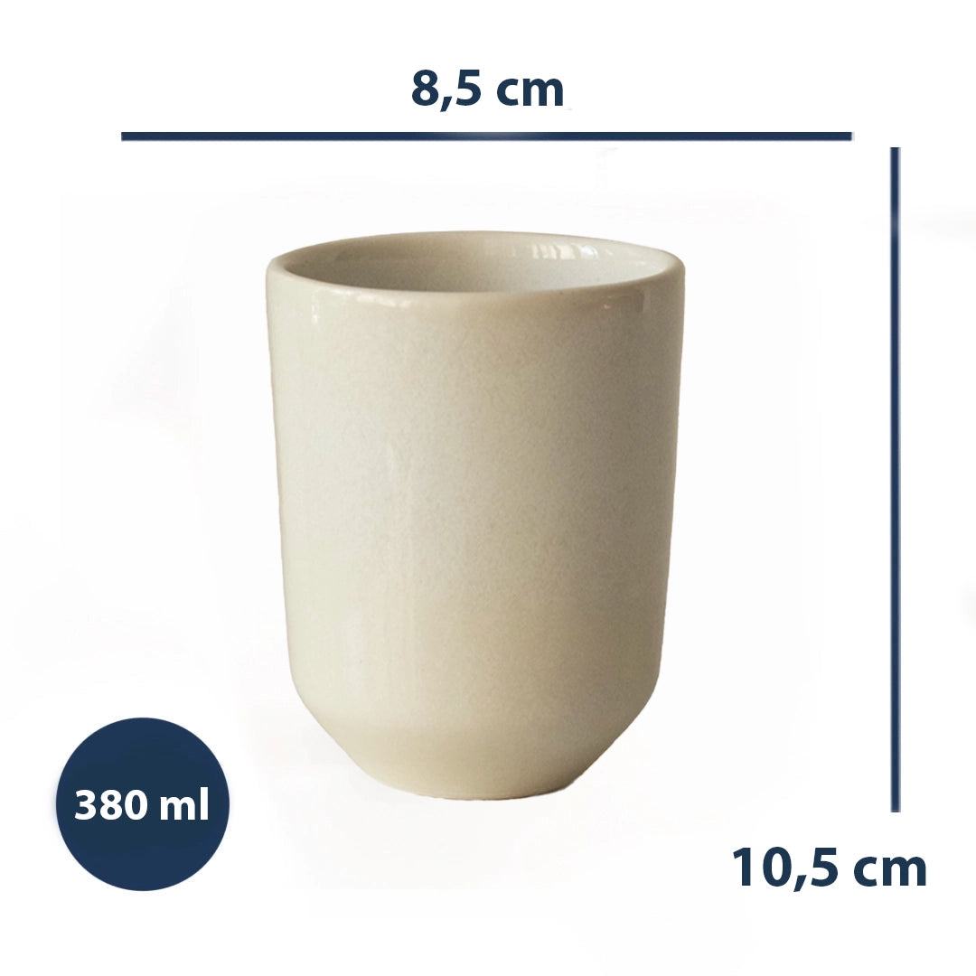 Stoneware Tumbler Bardak - İnci Beyaz