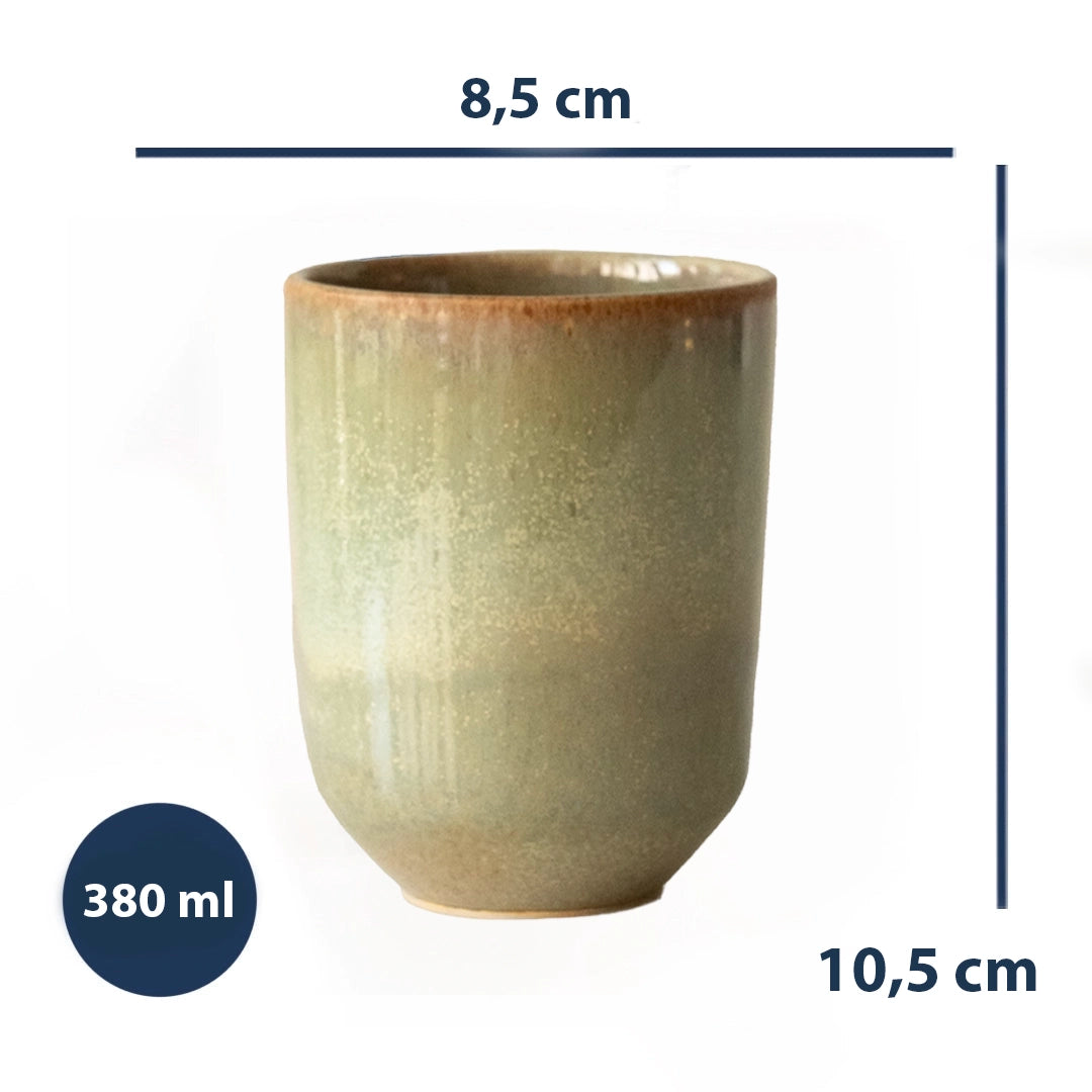 Stoneware Tumbler Bardak - Müdavim Yeşil