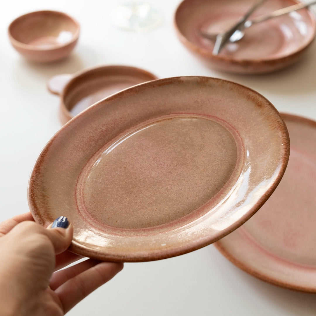 Çekirdek Aile Kayıklı Kahvaltı Takımı - Gonca Pembe