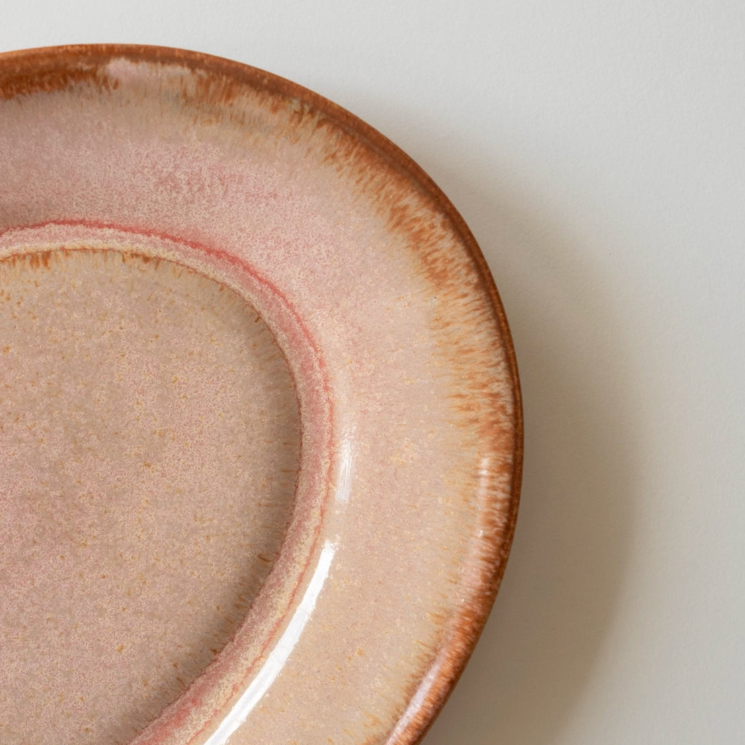 Stoneware Büyük Oval Tabak - Gonca Pembe