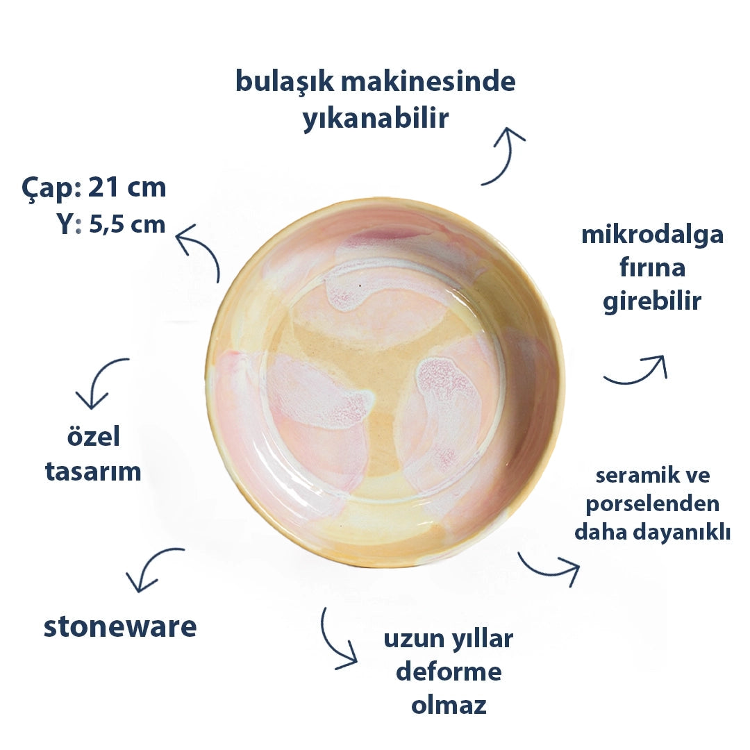 Stoneware Yayvan Bowl - Müdavim Pembe