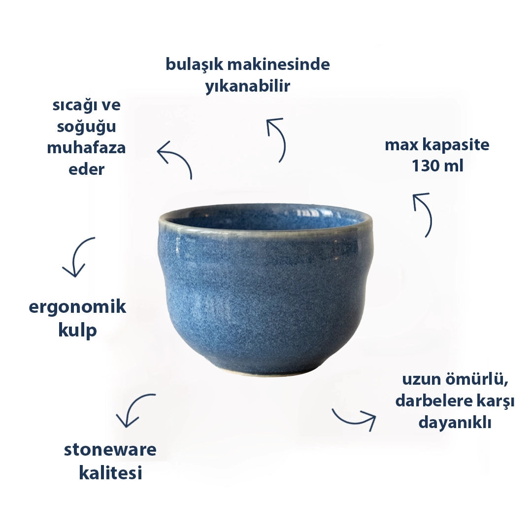 Stoneware Cortado Bardak - Sayfi Mavi