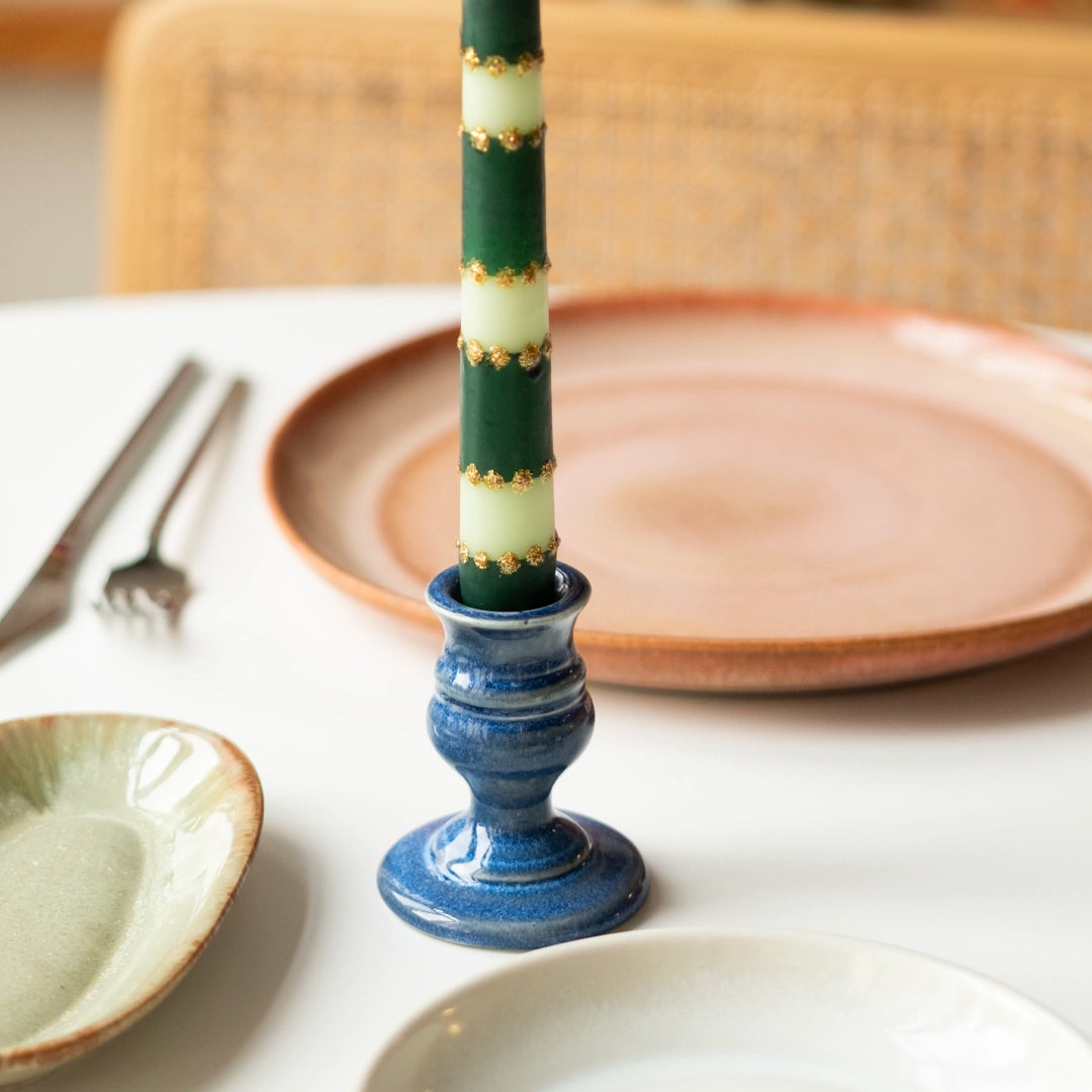 Stoneware Şamdan - Sayfi Mavi