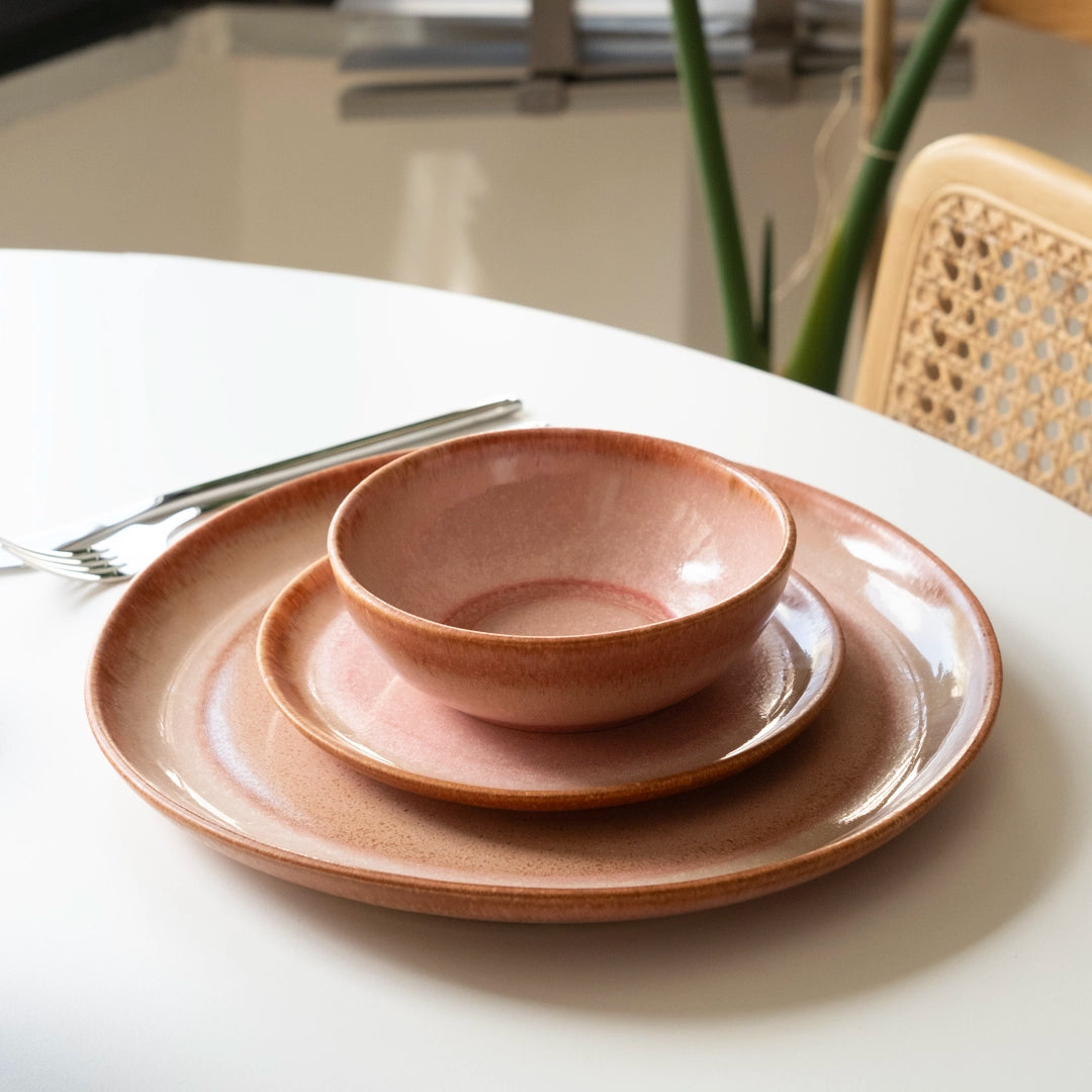 2 Kişilik Stoneware Yemek Takımı - Gonca Pembe