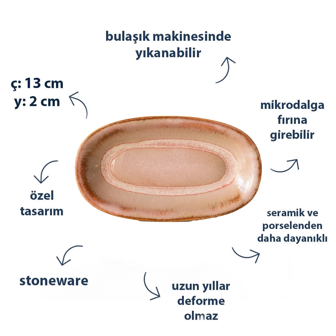 Stoneware Kayık Sosluk - Gonca Pembe