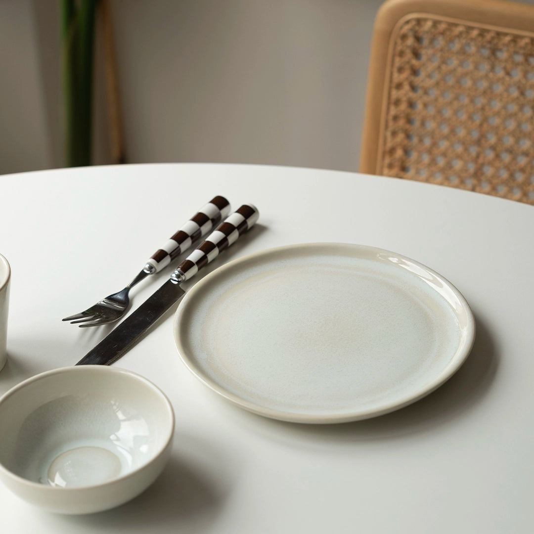 Stoneware Tatlı Tabağı - İnci Beyaz