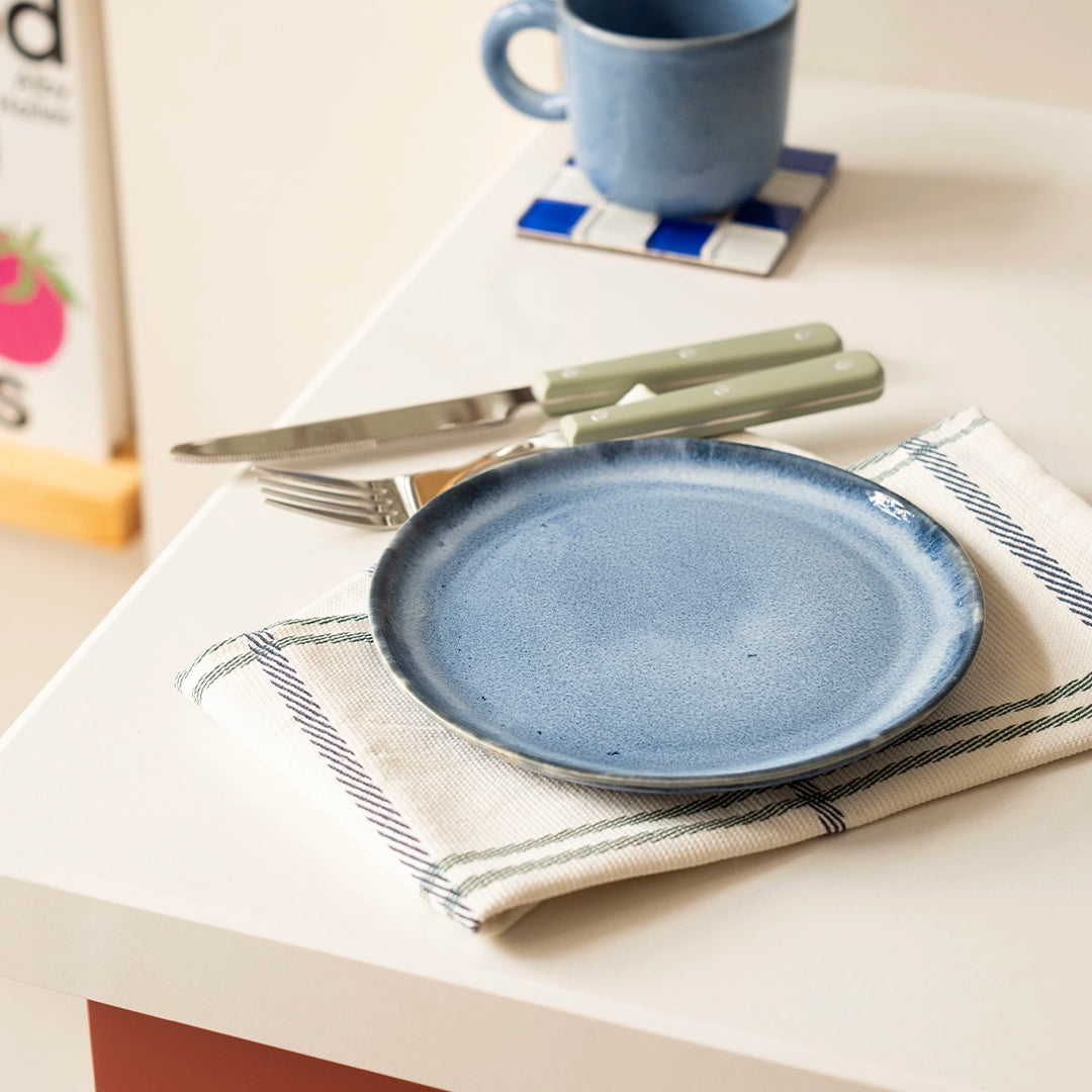 Stoneware Tatlı Tabağı - Sayfi Mavi
