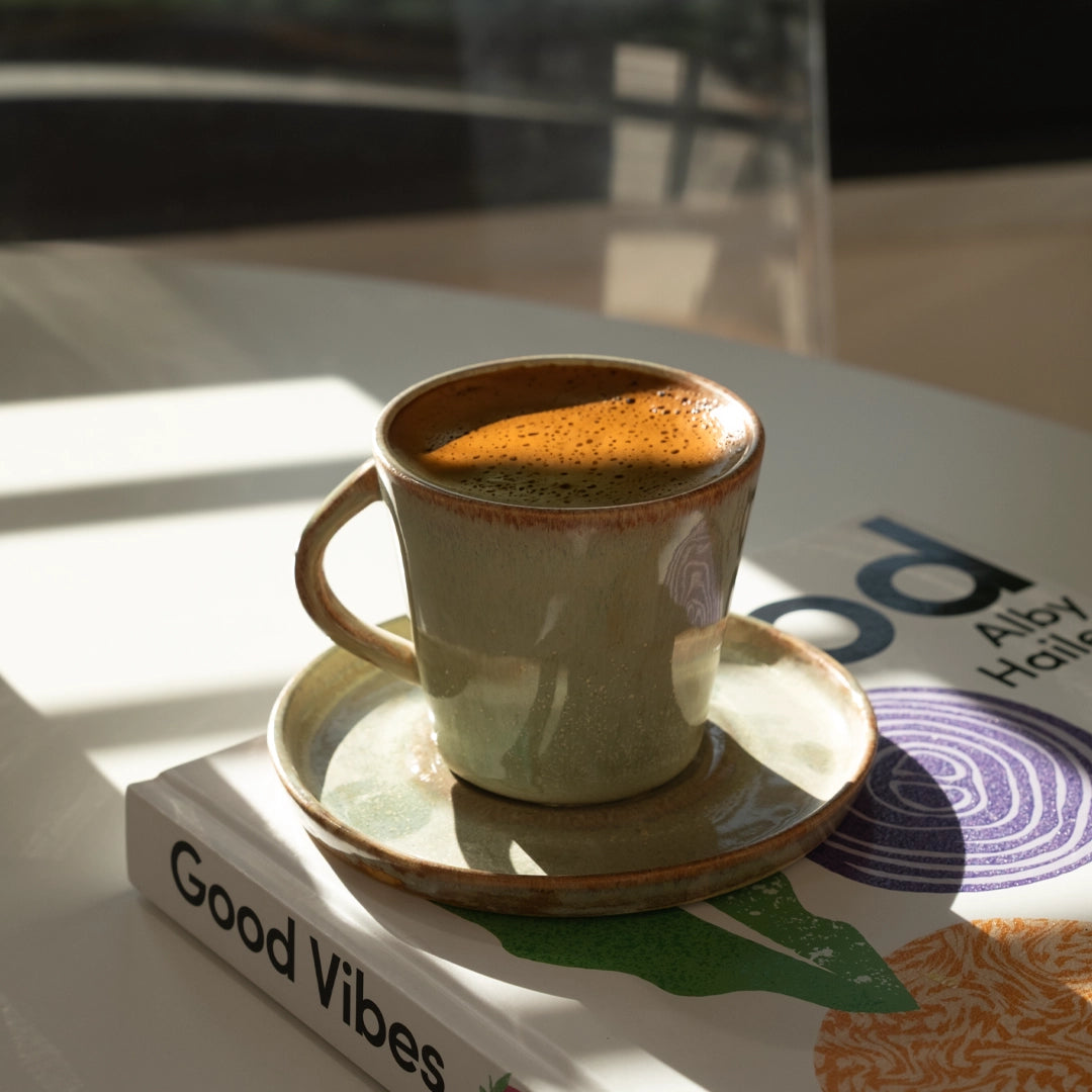 Stoneware Kahve Fincanı - Müdavim Yeşil