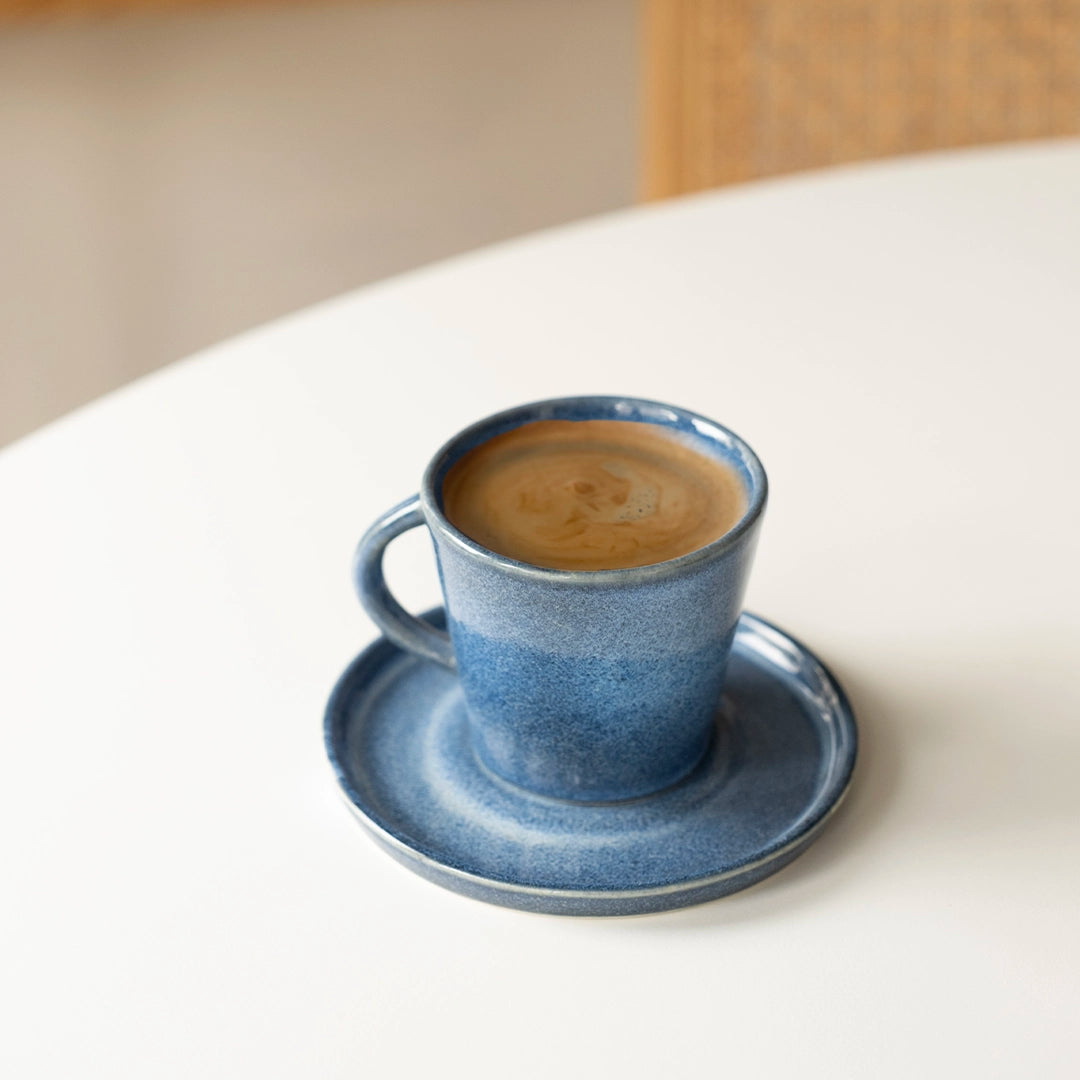 Stoneware Türk Kahvesi Fincanı - Sayfi Mavi