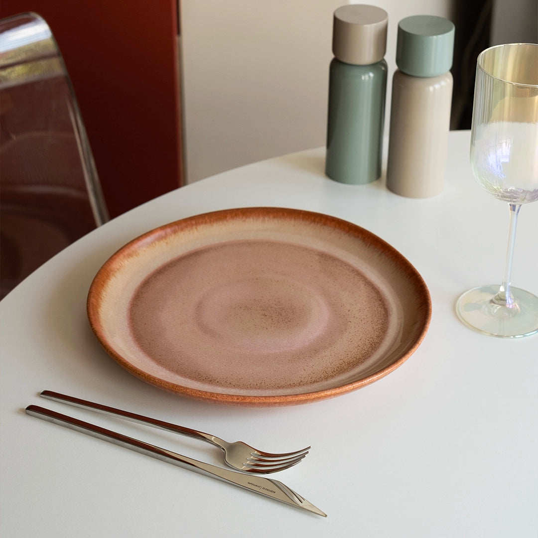 Stoneware Yemek Tabağı - Gonca Pembe