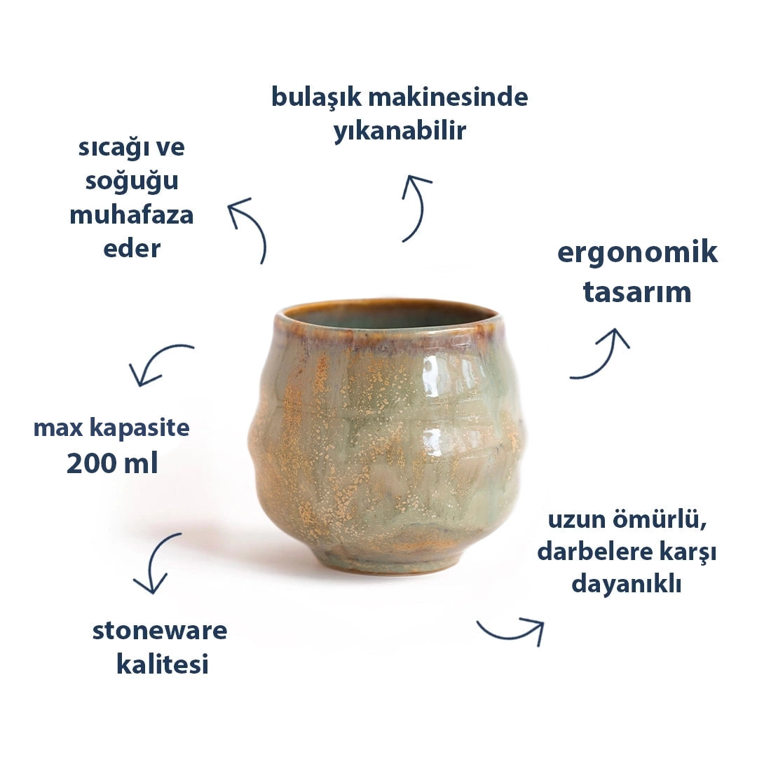 Stoneware Bardak - Müdavim Yeşil