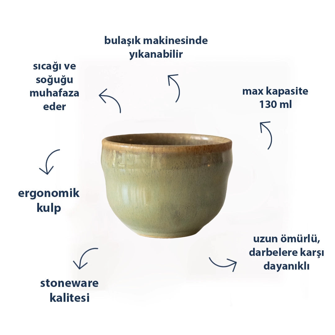 Stoneware Cortado Bardak - Müdavim Yeşil
