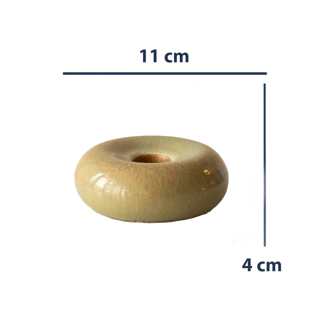 Stoneware Donut Şamdan - Müdavim Yeşil
