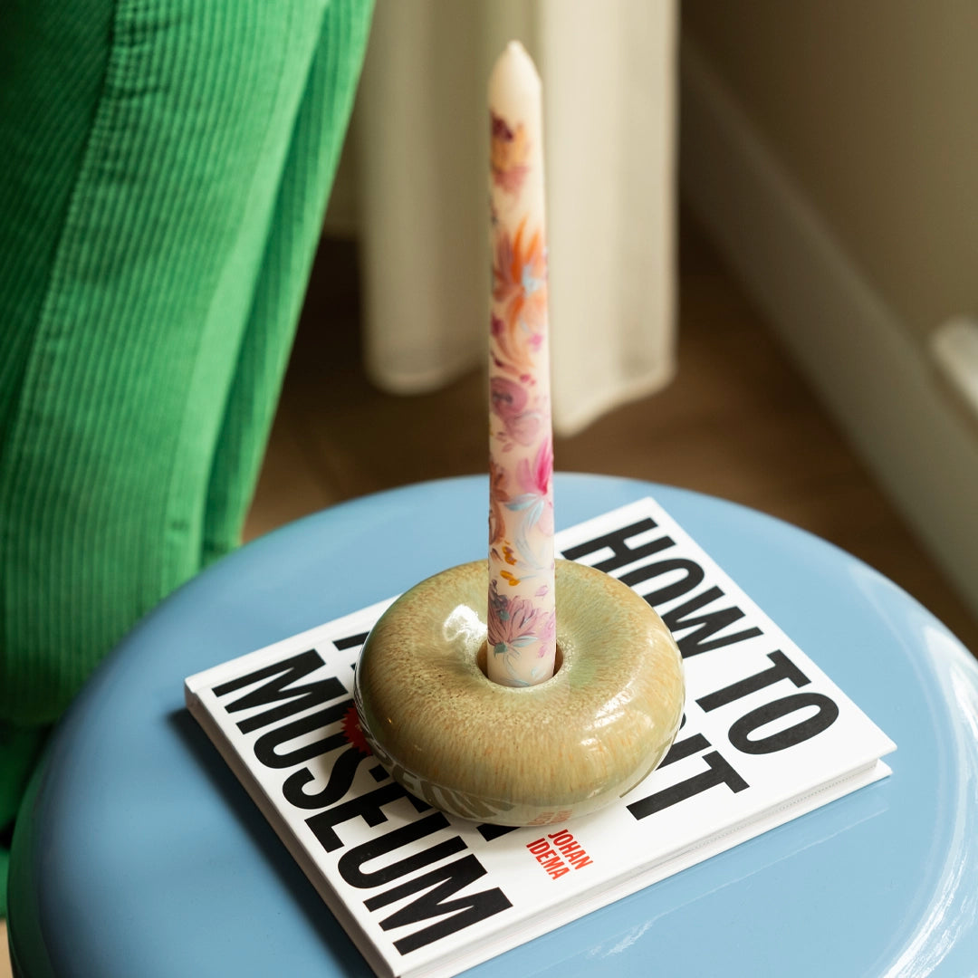 Stoneware Donut Şamdan - Müdavim Yeşil