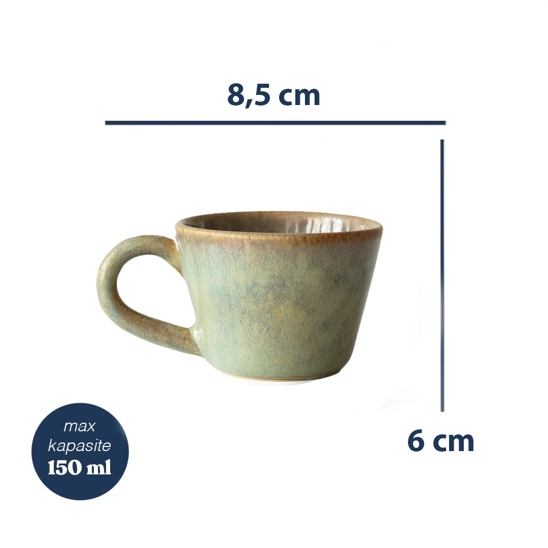 Stoneware Küçük Boy Kupa - Müdavim Yeşil