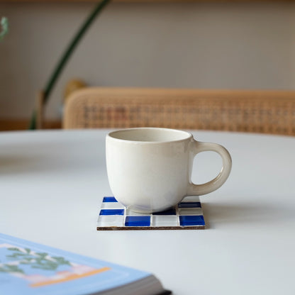 Stoneware Orta Boy Kupa - İnci Beyaz