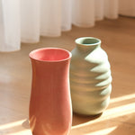 Stoneware Bombeli Vazo - Su Yeşili