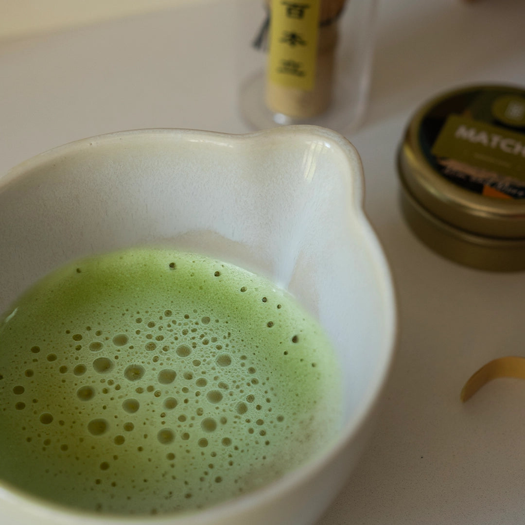 Stoneware Matcha Kasesi - İnci Beyaz