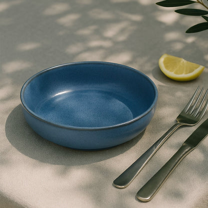 Stoneware Yayvan Bowl - Sayfi Mavi