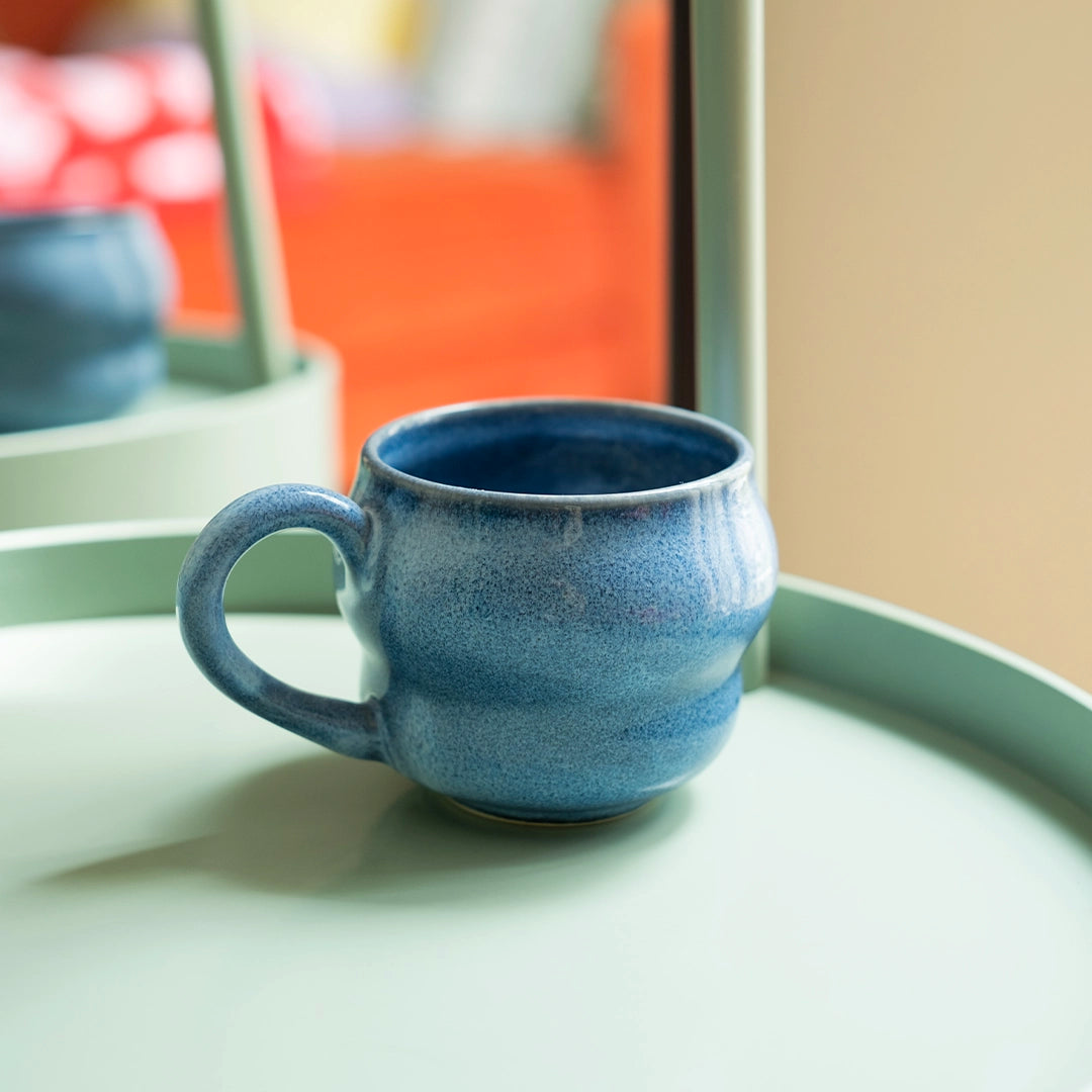 Stoneware Büyük Kupa - Sayfi Mavi
