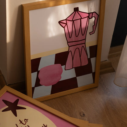 Çerçeveli Moka Pot Poster