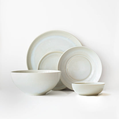 6 Kişilik Stoneware Yemek Takımı - İnci Beyaz