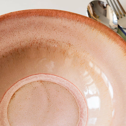Stoneware Makarna Tabağı - Gonca Pembe