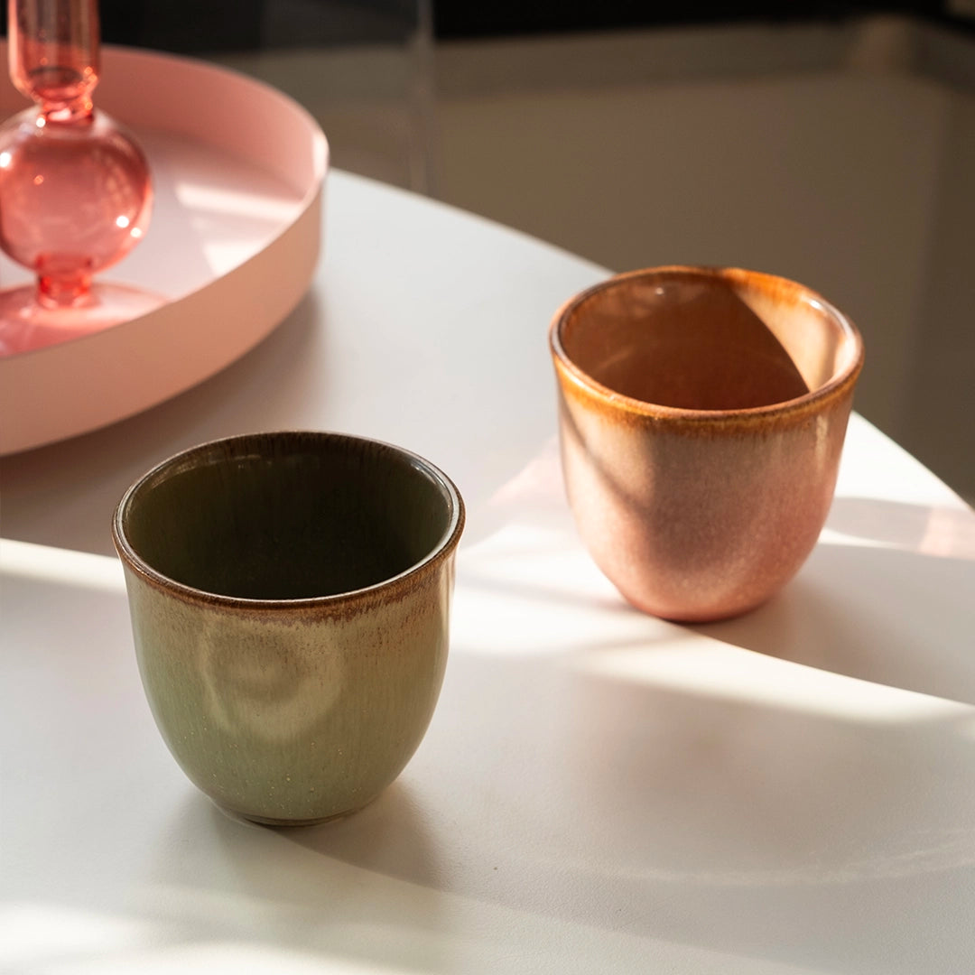 Paylaşım Ritüeli - İlk Kahve No.1: Müdavim Yeşil+Gonca Pembe Chawan Bardak