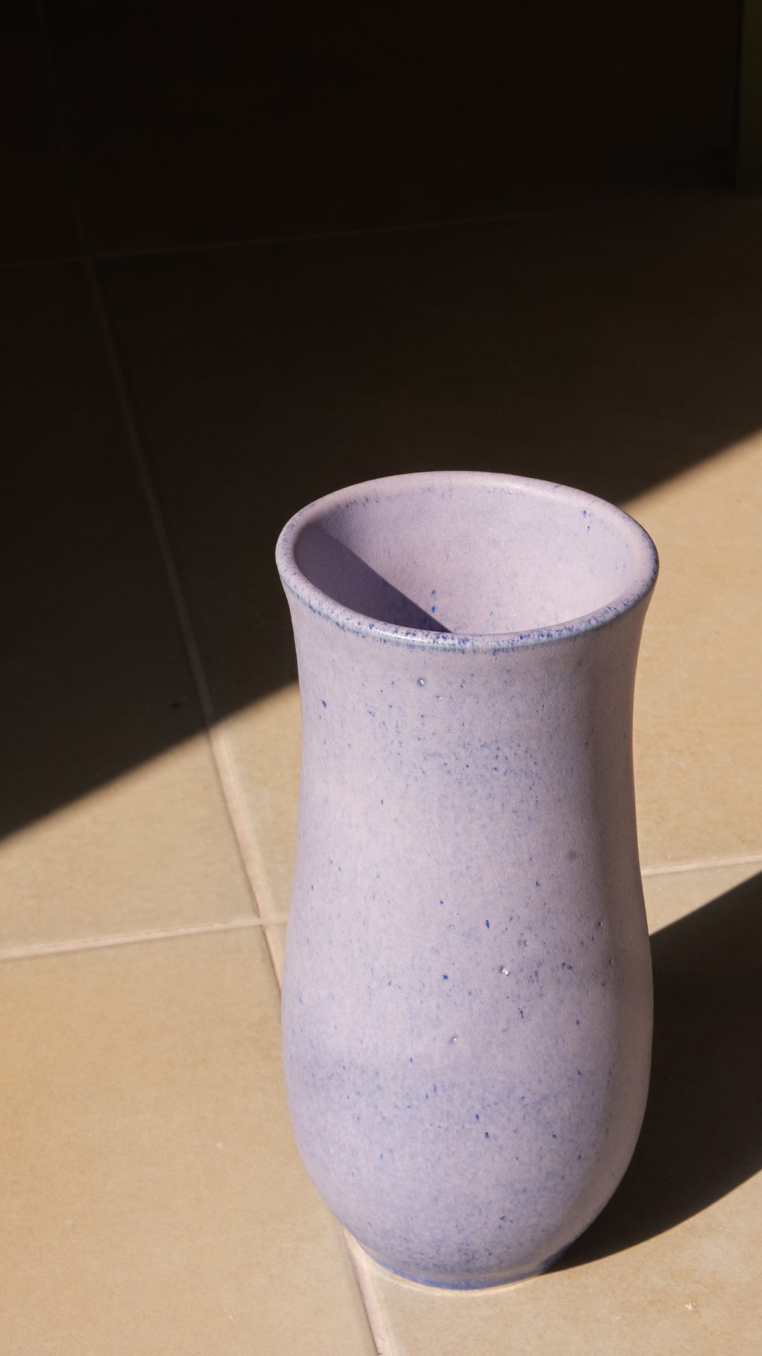 Stoneware Sütun Vazo - Mor