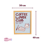 Çerçeveli Coffee Lover Poster - Mavi