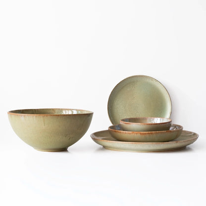 4 Kişilik Stoneware Yemek Takımı - Müdavim Yeşil